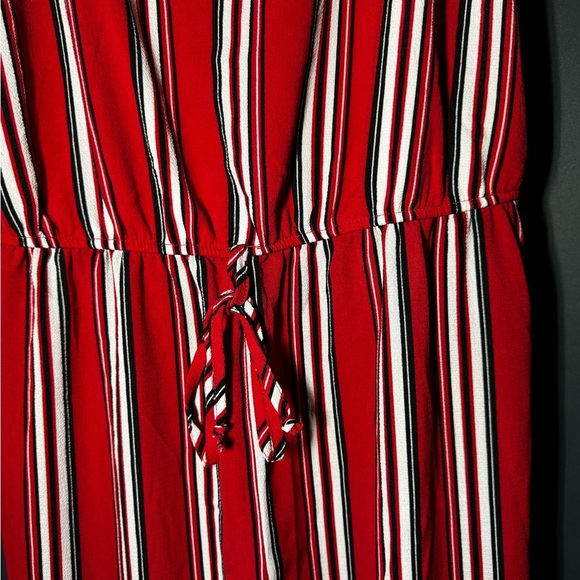 Ambiance Red Striped Women's Jumpsuit - Picture 4 of 6